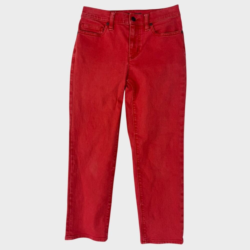 Lands' End Womens Size 2 Red Jeans Cotton Blend with Stretch